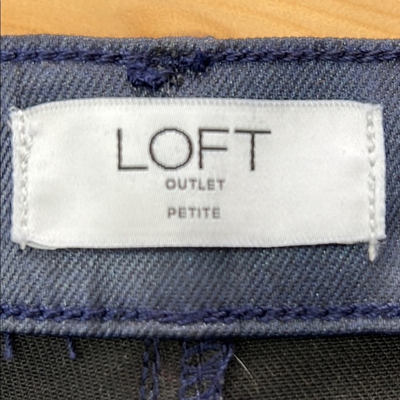 Loft Waxed Denim Jeans Size 8P Navy Blue Skinny High-Rise New w/o Tags - Picture 2 of 11